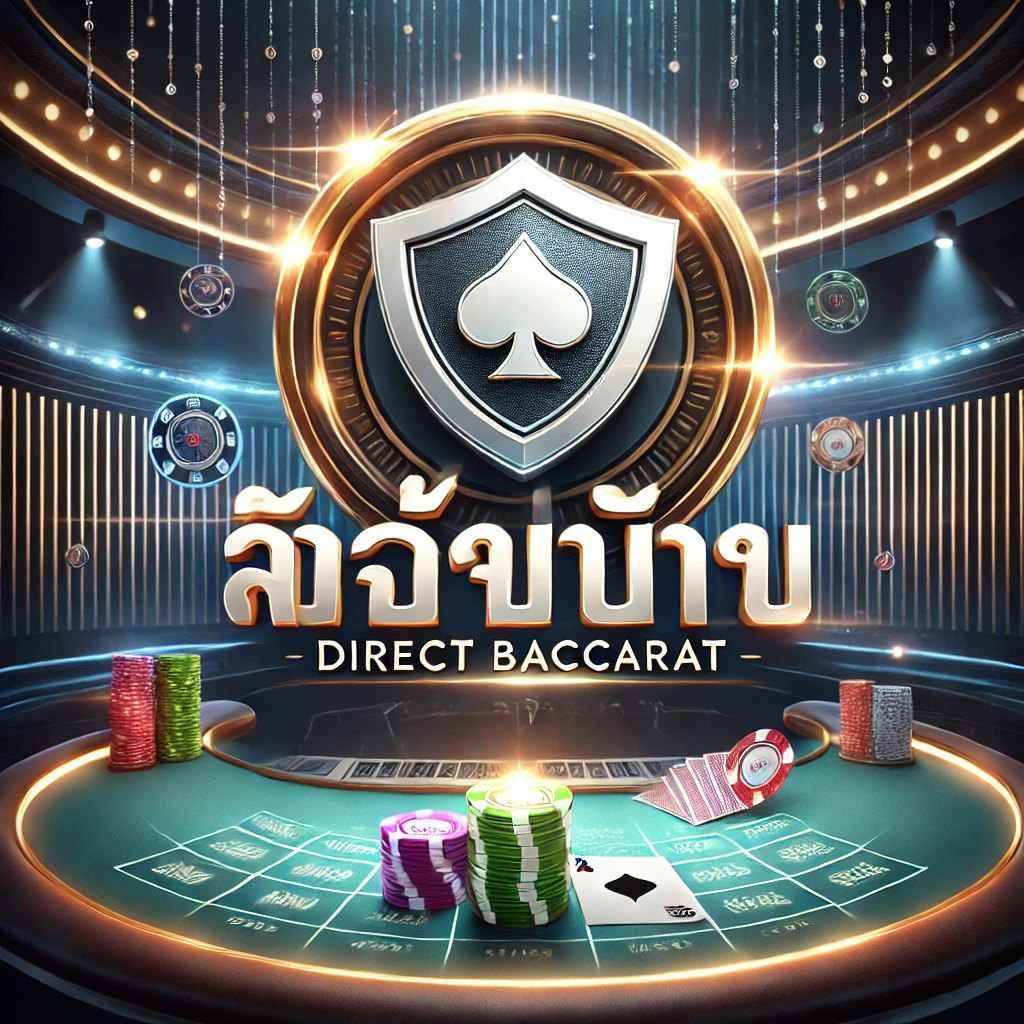 DALL·E 2024 12 06 05.53.48 A professional and sleek design representing บาคาร่าเว็บตรง Direct Baccarat tailored for a trusted online gaming website. The image features a ba