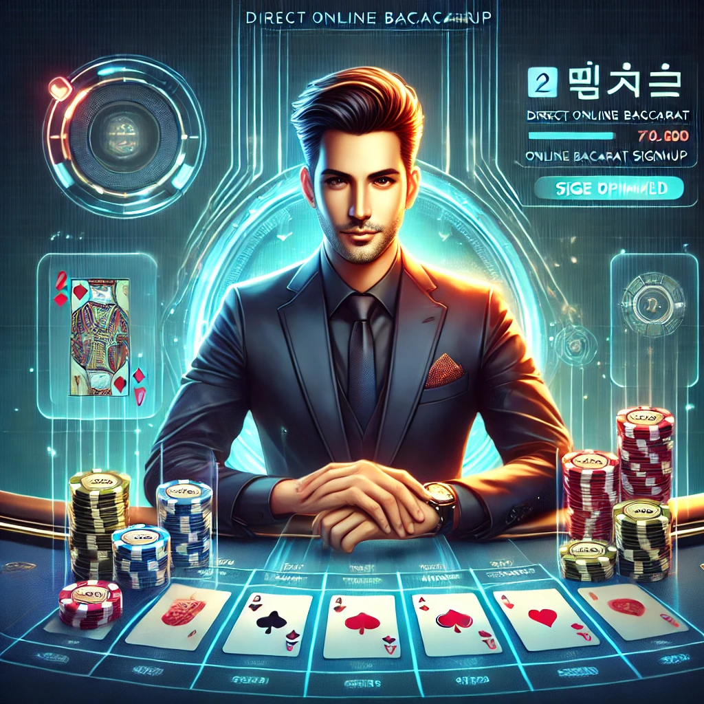 DALL·E 2024 12 16 06.07.53 A sleek and professional illustration representing สมัครบาคาร่าเว็บตรง Direct Online Baccarat Signup featuring a secure and luxurious online casin